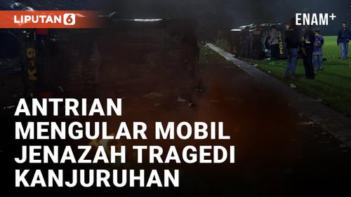 VIDEO: Antrean Mobil Jenazah Tragedi Kanjuruhan Mengular