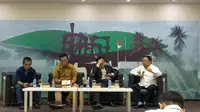 Diskusi empat pilar MPR dengan tema Pemantapan Persatuan dan Kesatuan Bangsa Pasca-Kontestasi Politik 2019, Jumat (28/6/2019). (Liputan6.com/Ika Defianti)