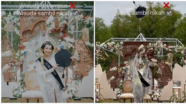 Wanita Ini Langsungkan Acara Pernikahan dan Wisuda Bersamaan, Curi Perhatian