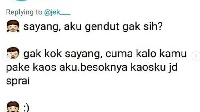 jawaban nyeleh pria saat ditanya berat badan (foto: Twitter/@twider.id)