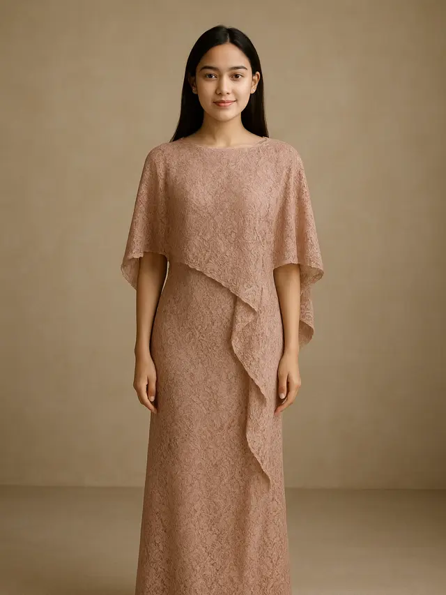 Model Dress Brokat Minimalis Tanpa Payet