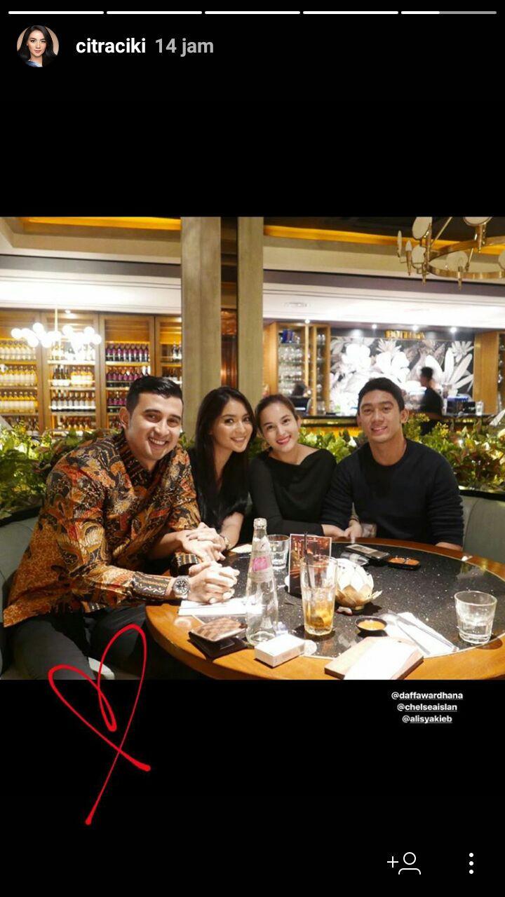 Chelsea Islan, Daffa Wardhana, Citra Kirana, dan Ali Syakieb (Instagram/@citraciki)