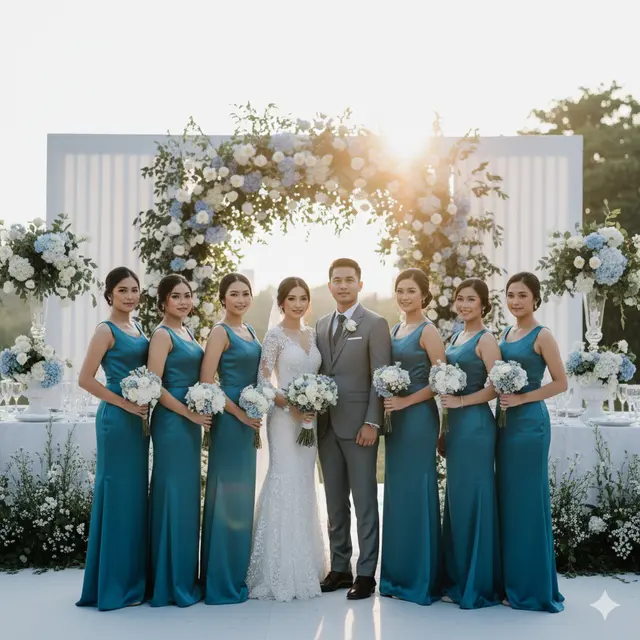 Model Baju Bridesmaid Emerald Blue