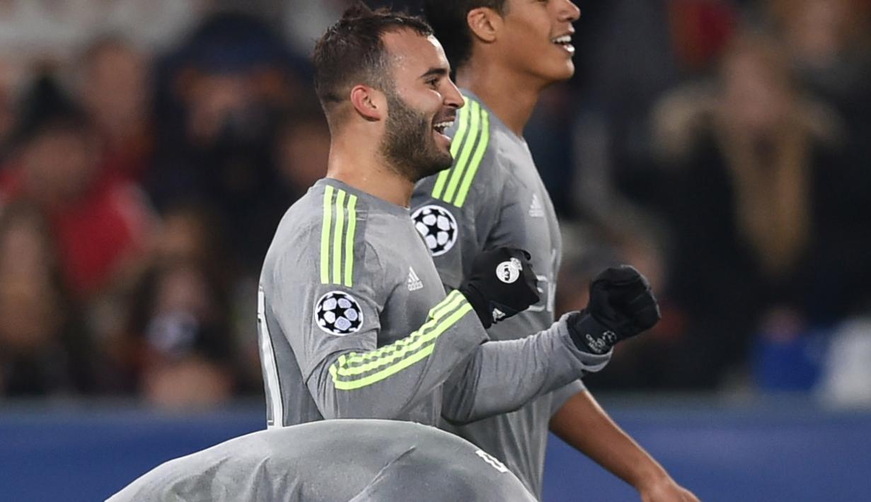 Pemain Real Madrid, Jese Rodriguez mencetak satu gol untuk kemenangan timnya atas tuan Rumah AS Roma  pada leg pertama babak 16 besar Liga Champions, di Olimpico, Roma. (AFP / Alberto Pizzoli)