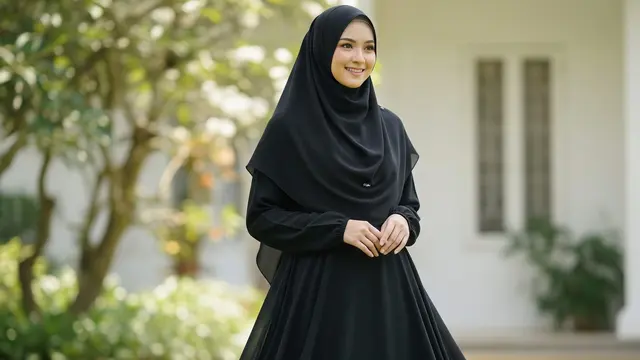 Model Abaya Polos Tanpa Motif Tapi Anggun