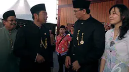 Ahok mengaku perbincangan hangat antara dia dengan H. Lulung berisi keinginan Ahok ingin meminjam Lamborgini H. Lulung, Jakarta, Minggu (14/9/2014) (Liputan6.com/Faisal R Syam)