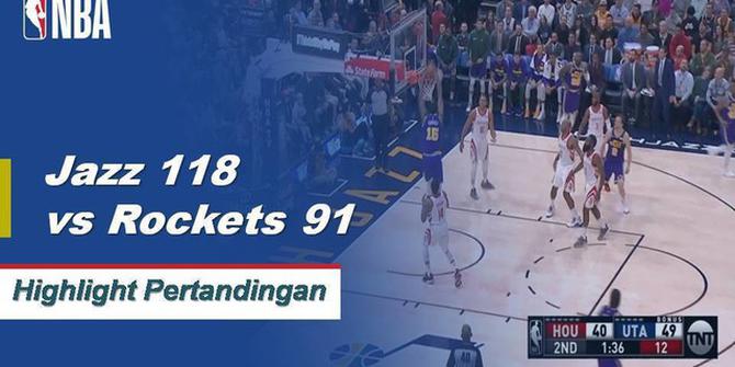 Cuplikan Pertandingan NBA : Rockets 91 vs Jazz 118