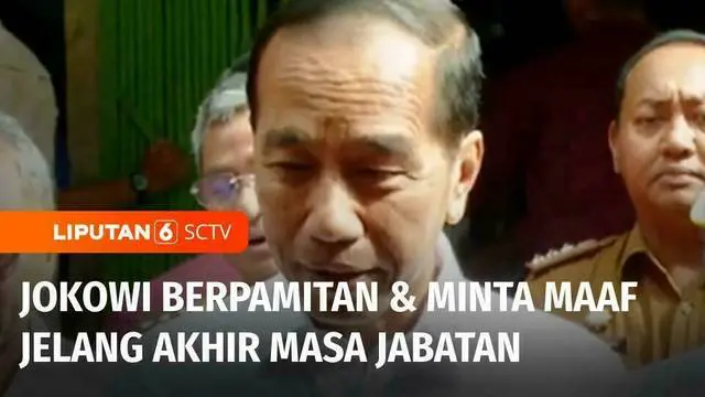 Presiden Joko Widodo berpamitan dan kembali meminta maaf kepada masyarakat. Masa jabatan Presiden Joko Widodo akan berakhir 20 Oktober mendatang.