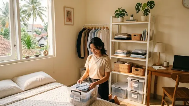 merapikan ruang kecil