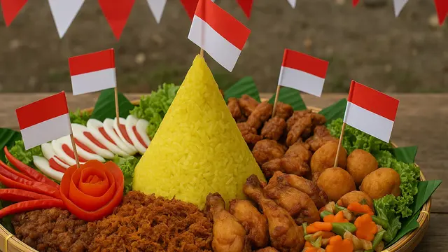 Cara Menghias Tumpeng Sederhana Tapi Cantik untuk Lomba 17 Agustus/Ilustrasi Gambar AI