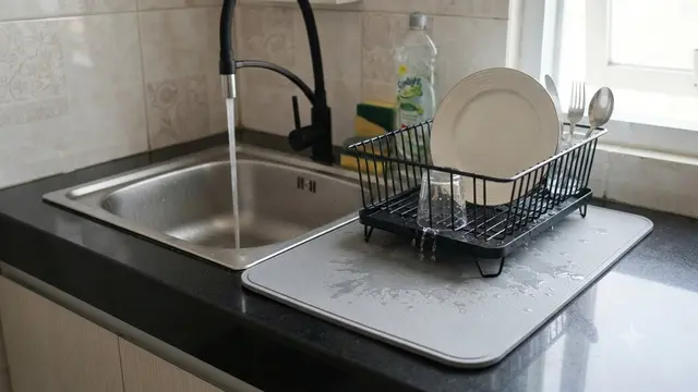 Cara Membuat Area Cuci Piring di Dapur Sempit agar Tidak Mudah Becek