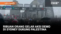 Ribuan orang turun ke jalan di Sydney, Australia, pada Minggu, 3 Agustus 2025, untuk menunjukkan solidaritas terhadap rakyat Palestina. Mereka berjalan melintasi Jembatan Harbour yang ditutup sementara untuk aksi tersebut.