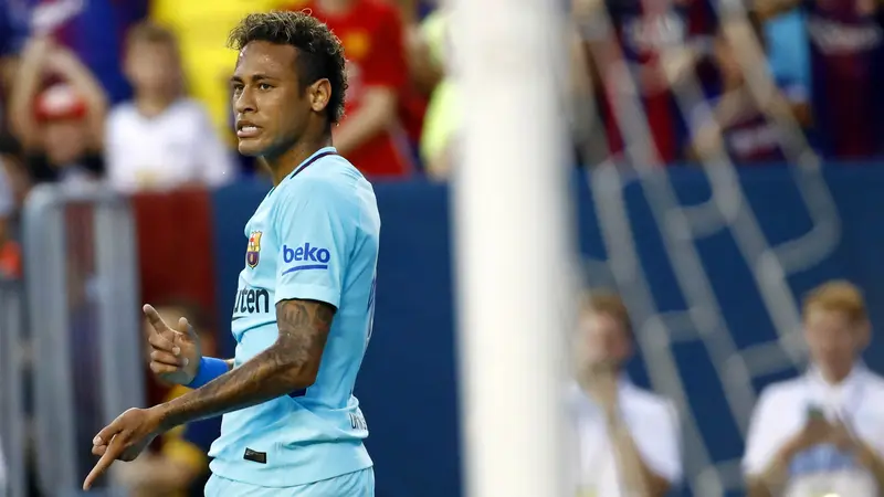 FOTO: Neymar Antar Barcelona Kalahkan Manchester United