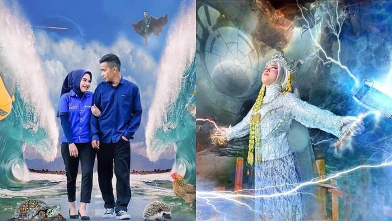 7 Editan Foto Prewedding Nyeleneh Bak di Dunia Lain Ini Bikin Geleng Kepala