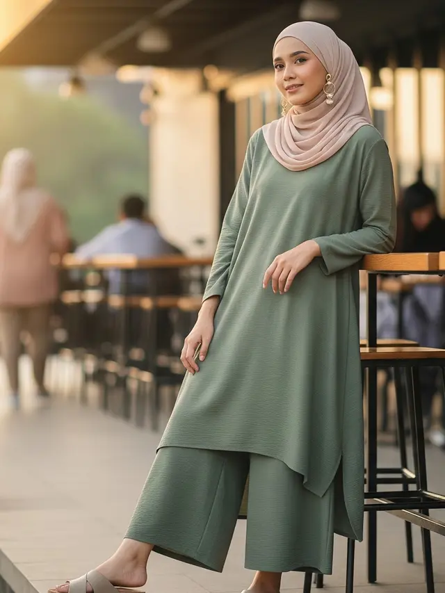 Model Gamis Ramadhan Simple yang Bakal Ngetren untuk Bukber 2026 (Image by Gemini AI)