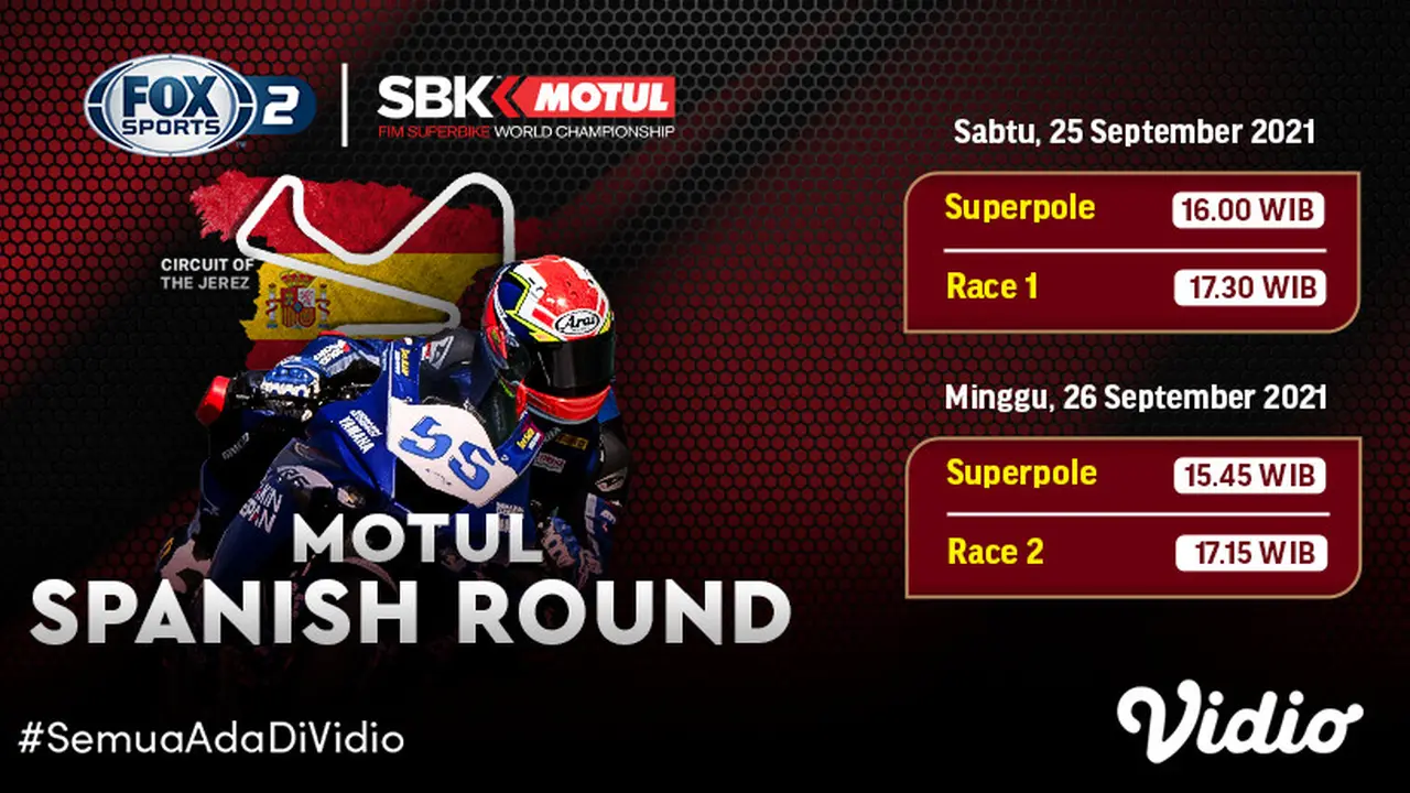 Jadwal dan Live Streaming WSBK Spanyol 2021 di Vidio Pekan Ini, 25-26 September 2021