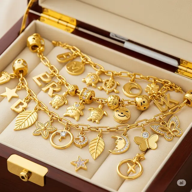 Gelang Emas Charm Bracelet 24 Karat 5 Gram. Foto: Gemini