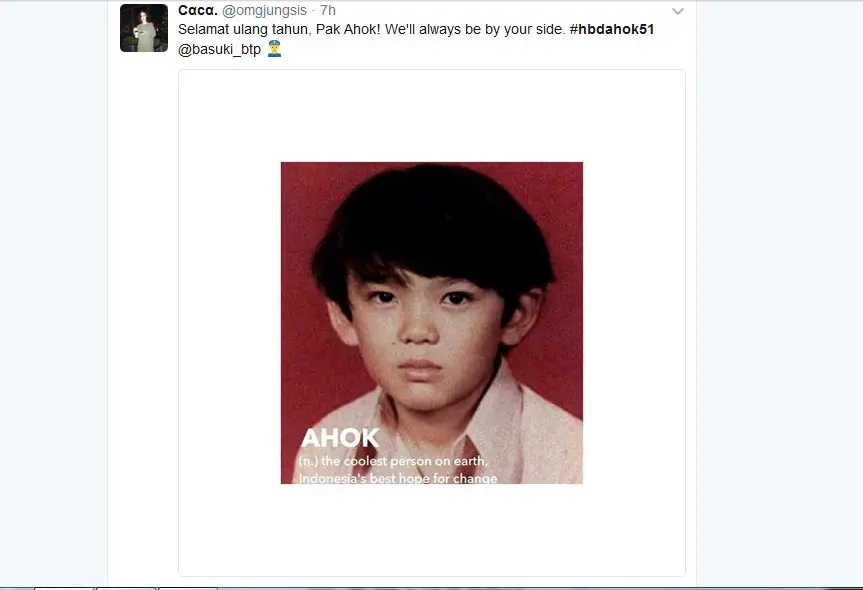 Foto masa kecil Ahok beredar di twitter (sumber: @twitter)