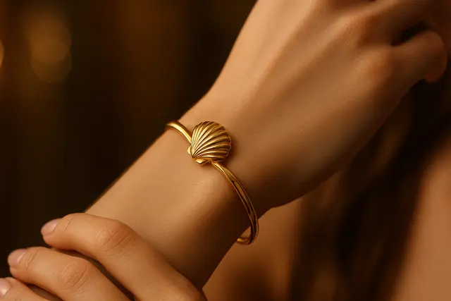 1. Gelang Emas Kerang Minimalis