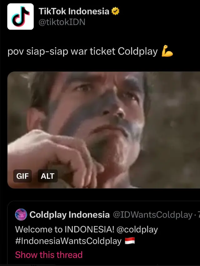 6 Meme Nonton Konser Coldplay dari Akun Terverifikasi Ini Kocak, Ikut Heboh