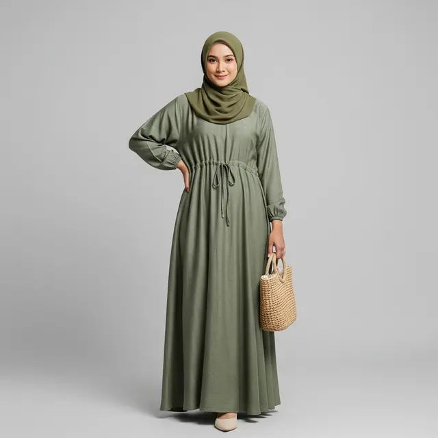 9 Model Gamis A-line dari Rayon untuk Liburan, Pilihan Tepat Tampil Nyaman