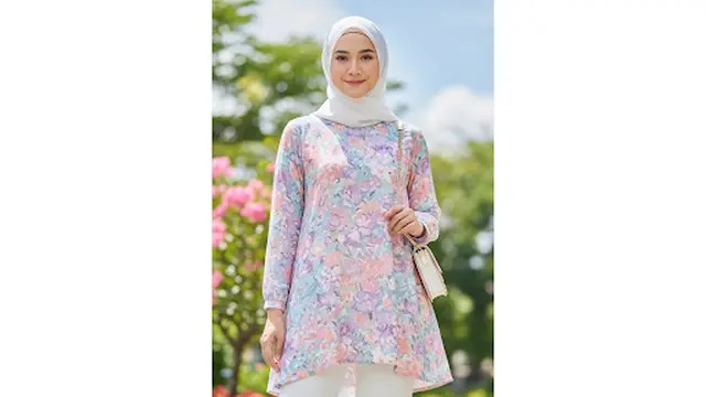 Tunik Motif Floral Pastel