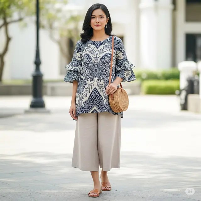 Tunik 3 Tingkat + Celana Kulot