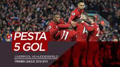 Berita video statistik kemenangan Liverpool 5-0 atas Huddersfield di Anfield pada pekan ke-36 Premier League 2018-2019, Jumat (26/4/2019).