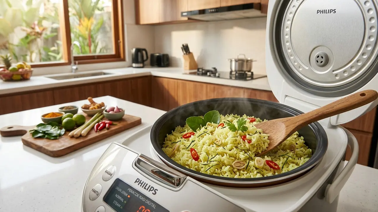 Nasi Daun Jeruk Rice Cooker (AI Generated)