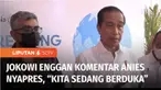 Presiden Joko Widodo enggan mengomentari pencalonan Anies Baswedan sebagai calon presiden dari Partai Nasdem. Alasannya, saat ini Bangsa Indonesia tengah berduka, dengan jatuhnya ratusan korban jiwa dalam tragedi di Stadion Kanjuruhan Malang, Jawa Ti...