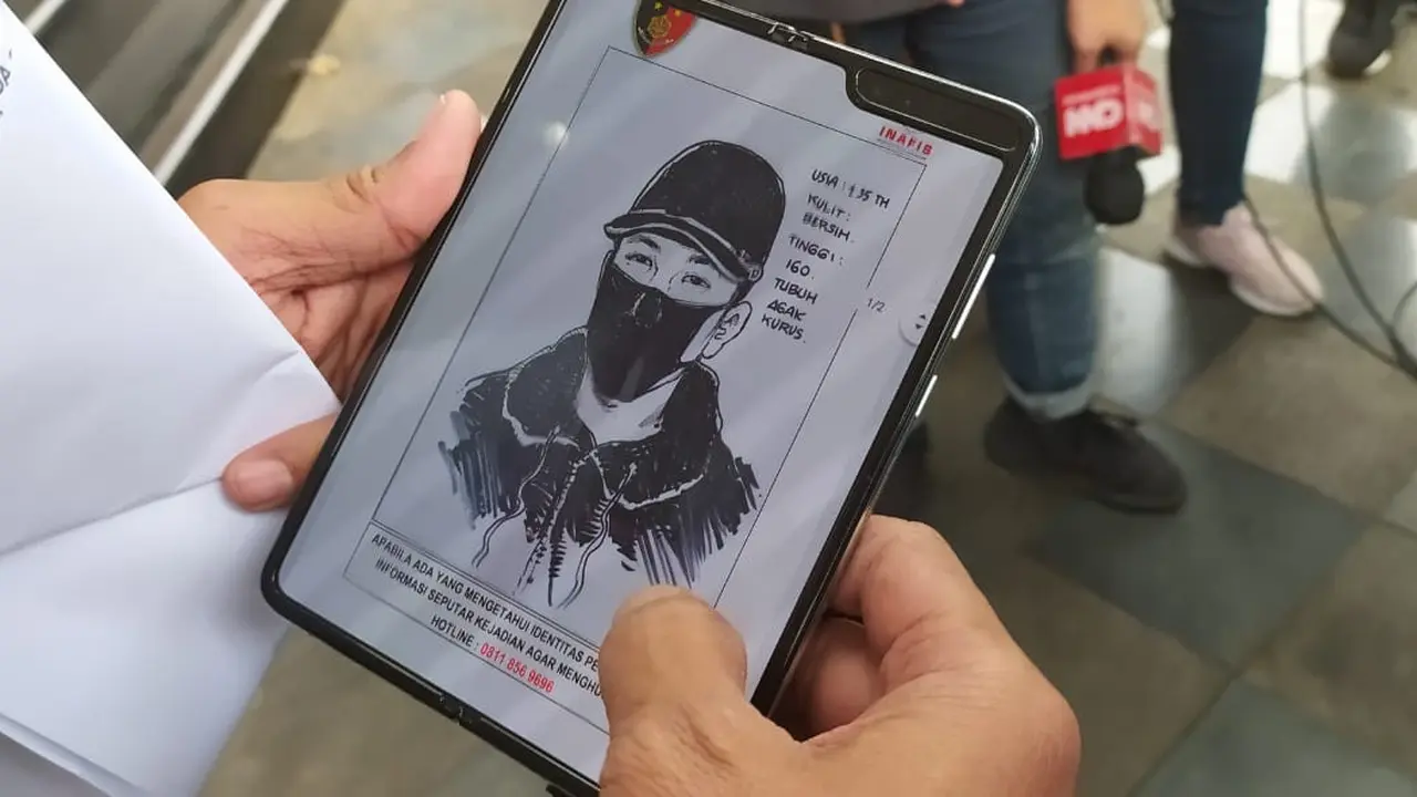 Polisi merilis sketsa wajah pelaku penembakan bos pelayaran di Kelapa Gading, Jakarta Utara. (Istimewa)
