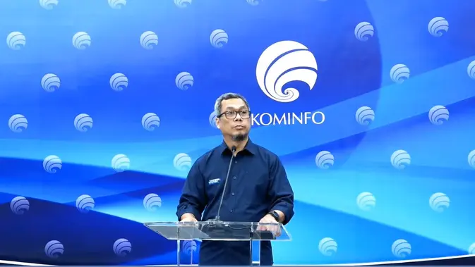 Usman Kansong, Direktur Jenderal Informasi dan Komunikasi Publik Kominfo dalam konferensi pers di Jakarta, Rabu (15/2/2023) (YouTube Kemkominfo TV)