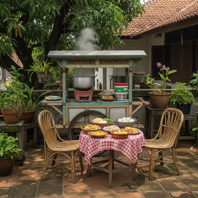Desain Warung Bakso di Teras Rumah