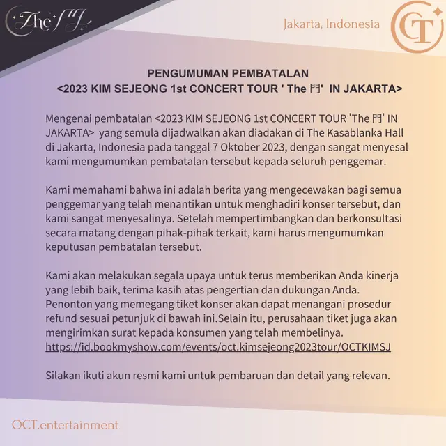 Konser Kim Sejeong Batal