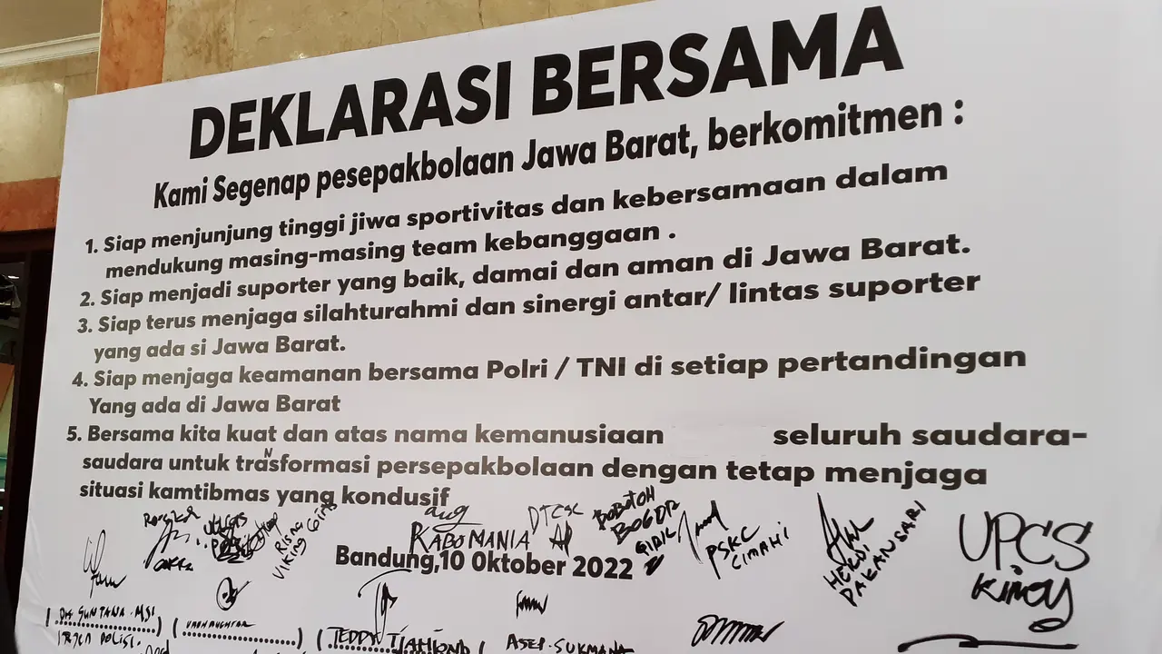 Deklarasi Bersama Insan Persepakbolaan di Jawa Barat