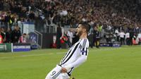 Alvaro Morata merayakan golnya untuk Juventus (Reuters/Liputan6)