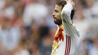 Gerard Pique dalam laga Italia vs Spanyol. (REUTERS/John Sibley Livepic)
