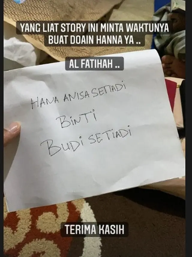 Hanna Kirana meninggal dunia (Foto: Instagram/@ichalmuhammad91)