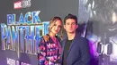 Artis Cinta Laura berpose bersama aktor Hunter Sansone saat menghadiri malam premier film superhero Black Panther di California, Amerika Serikat, Senin (28/1). Hunter merupakan rekan mainnya di serial televisi Crazy For The Boys. (Instagram/claurakiehl)