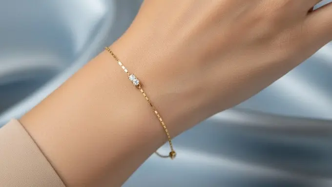 Model Gelang Emas 1 Gram Kombinasi Rantai dan Batu Zircon (Image by Gemini AI)
