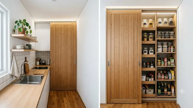 Ide Pantry Geser untuk Dapur Sempit (AI Generated)