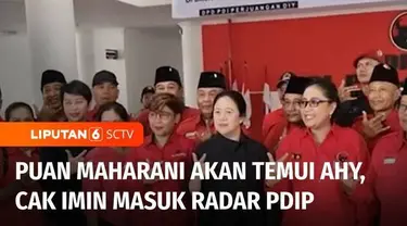 Ketua DPP PDI Perjuangan, Puan Maharani, menegaskan akan segera bertemu dengan Ketua Umum Partai Demokrat, Agus Harimurti Yudhoyono. Puan juga menyebut, Cak Imin, masuk dalam radar PDIP, sebagai bakal calon wakil presiden yang dipasangkan dengan Ganj...