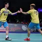 Ganda putra Indonesia Kevin Sanjaya Sukamuljo / Marcus Fernaldi Gideon lolos ke semifinal Denmark Open 2019. (Humas PP PBSI)