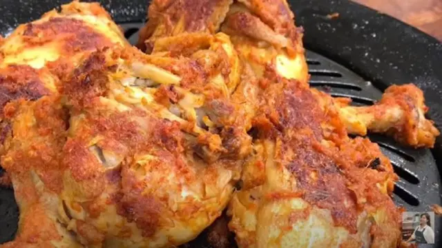 Ilustrasi ayam bakar bumbu padang