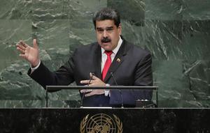 Presiden Venezuela Nicolas Maduro hadir secara mendadak di Sidang Umum PBB di New York, Rabu, 25 September 2018 (AP/Frank Franklin II)