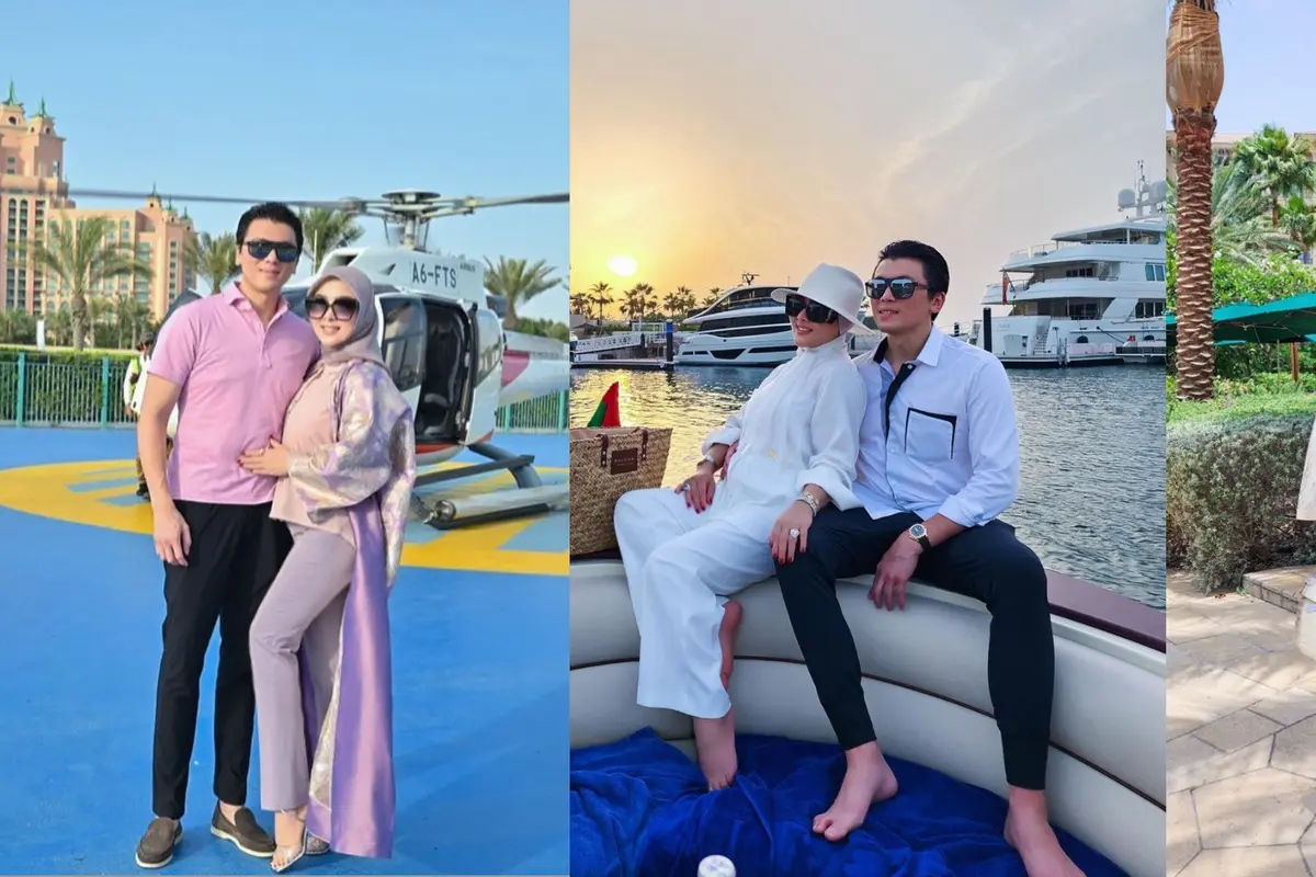 10 Gaya Bucin Romantis Syahrini dan Reino Barack Liburan Ala Sultan di Dubai
