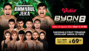 Byon Combat Showbiz 8: Ammarul vs Jeka Akan Memanaskan Tennis Indoor! Streaming Hanya di Vidio