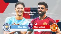 Cover prediksi Manchester City vs Manchester United di Liga Inggris. (Bola.com/Gregah Nurikhsani)