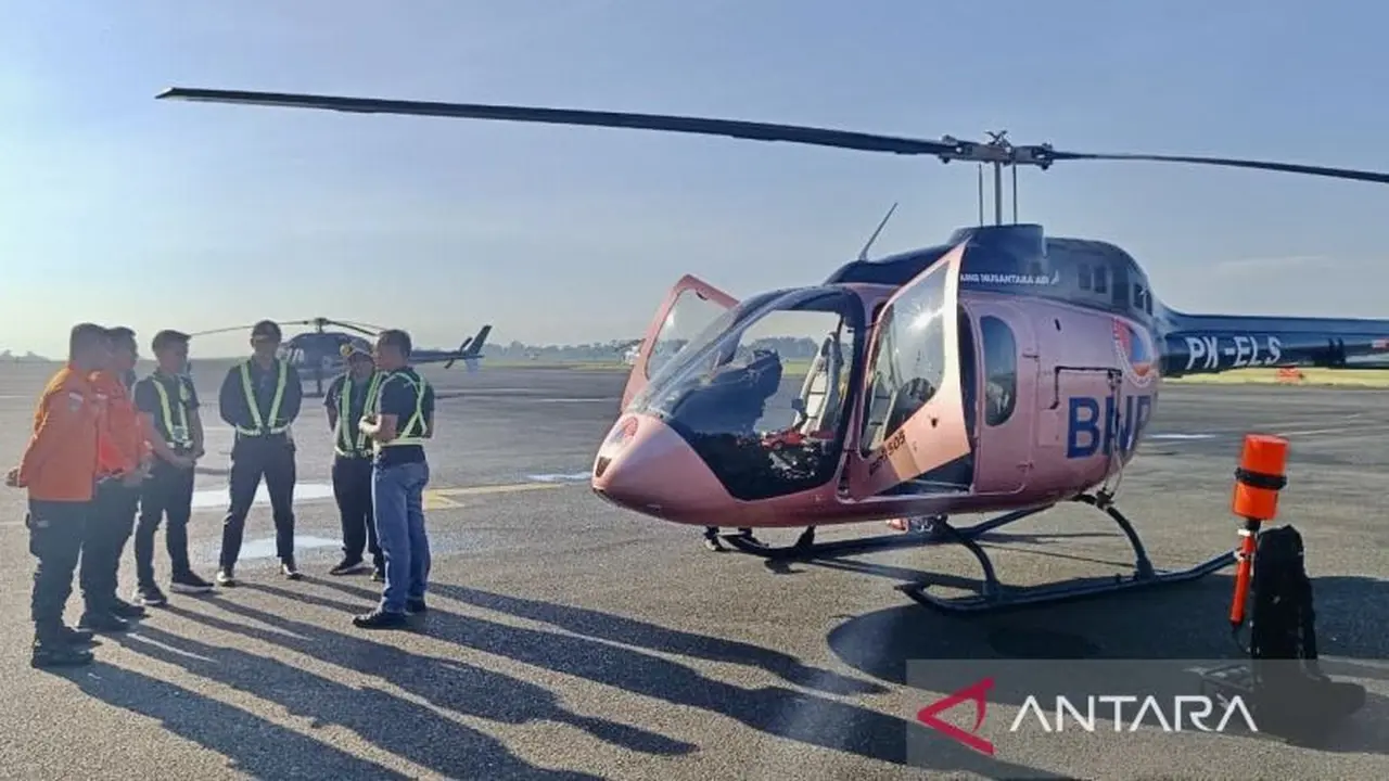 Tim SAR gabungan cari helikopter hilang kontak di Tanah Bumbu Kalsel. Foto Antara