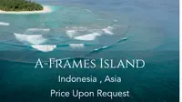 A-Frames Island, sebuah pulau di Mentawai yang dijual secara online. (tangkapan layar https://www.privateislandsonline.com/asia/indonesia/a-frames-island)